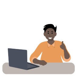 Boy at computer giving thumbs up